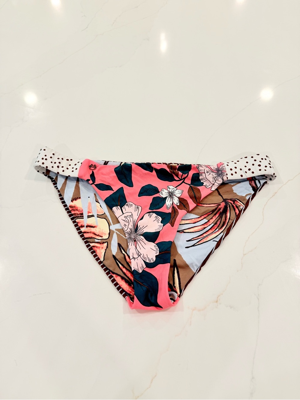 Maaji Tropical Floral Pink & Blue Swim Bottom
